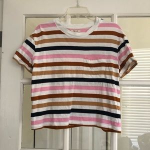 Madewell boho striped pocket tee